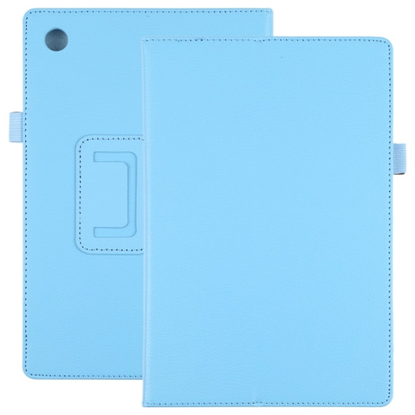 For Samsung Galaxy Tab A8 10.5 2021 Litchi Texture Solid Color Leather Tablet Case(Sky Blue)