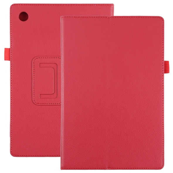 For Samsung Galaxy Tab A8 10.5 2021 Litchi Texture Solid Color Leather Tablet Case(Red)