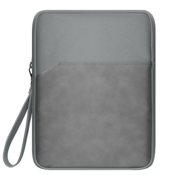 9.7-11 inch Universal Sheepskin Leather + Oxford Fabric Portable Tablet Storage Bag(Dark Grey)