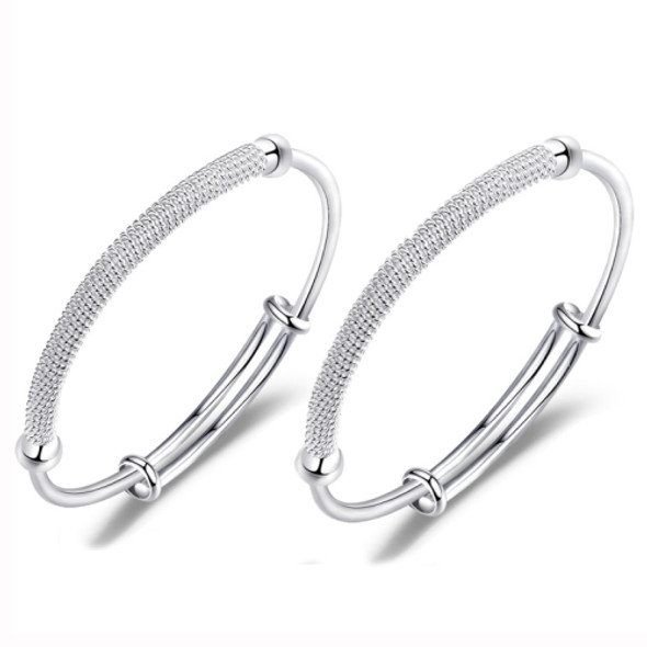 2 PCS Z117 Solid Twist Bracelet Fashion Valentine Day Gift(Silver)