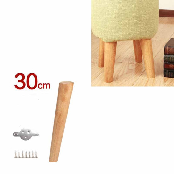 Solid Wood Sofa Foot Table Leg Cabinet Foot Furniture Chair Heightening Pad, Size:30 cm, Style:Tilt(Wood Color)
