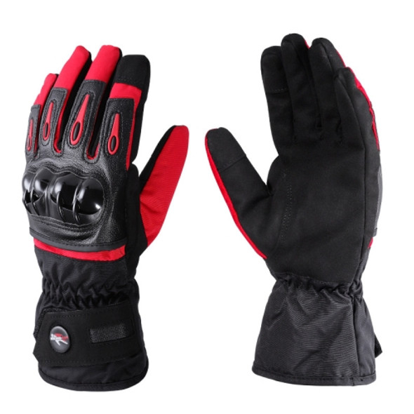 PRO-BIKER MTV08 Motorcycle Warm Windproof Long Gloves, Size: M(Red)