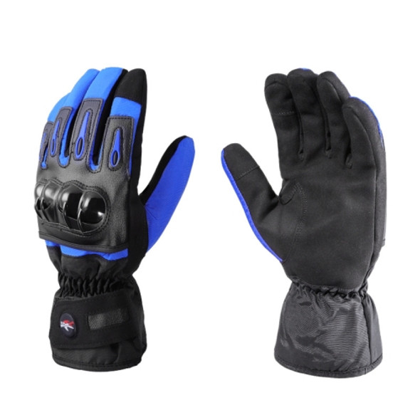 PRO-BIKER MTV08 Motorcycle Warm Windproof Long Gloves, Size: XL(Blue)