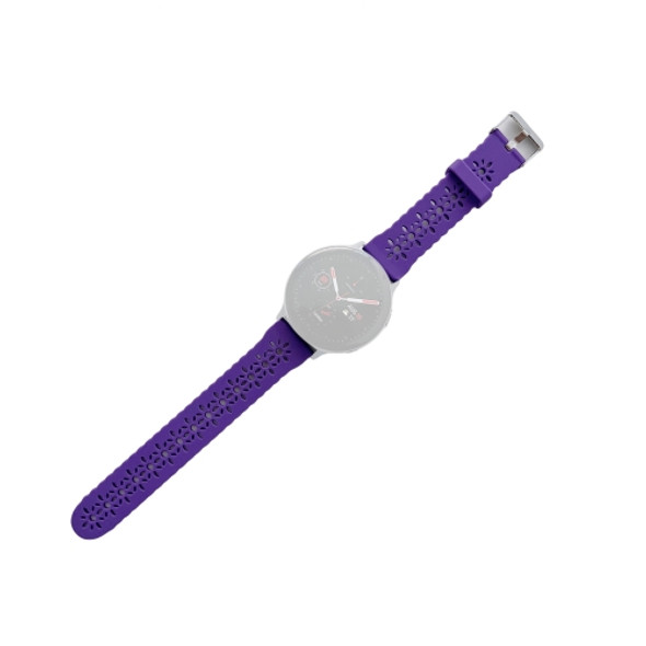 For Samsung Galaxy Watch 42mm Silicone Hollowed-Out Printed Strap(Purple)