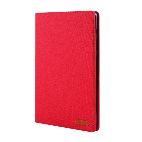 For Galaxy Tab S6 / T860 / T865 Cloth Teature Horizontal Flip PU Leather Case with with Holder & Card Slots & Pen Slot(Red)