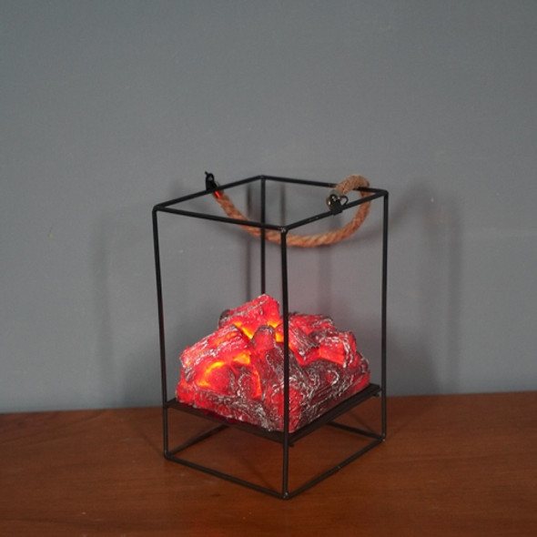 Imitation Charcoal Flame Lamp LED Wrought Iron Holiday Decoration, Spec: Charcoal B