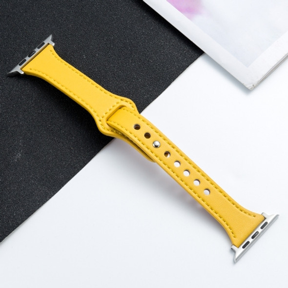 Microfiber Leather Watch Strap For Apple Watch Series  7 41mm / 6&SE&5&4 40mm / 3&2&1 38mm(Yellow)