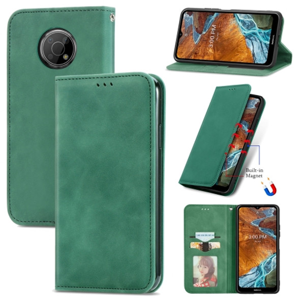 For Nokia G300 Retro Skin Feel Magnetic Horizontal Flip Leather Phone Case(Green)