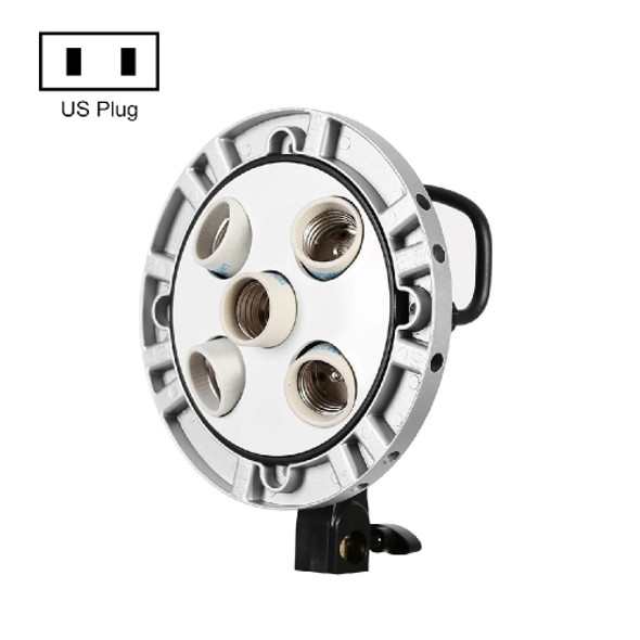 Godox TL-5 5 in 1 E27 Socket Tricolor Bulb Light Lamp Head Mount(US Plug)