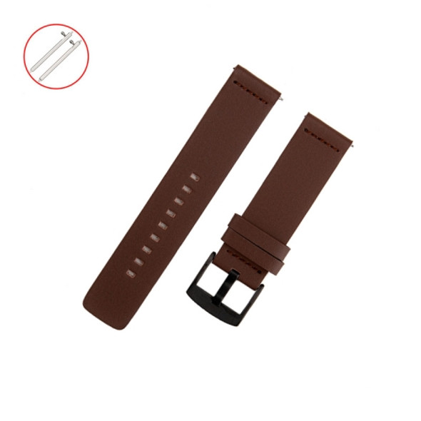 For Samsung Galaxy Watch 42mm Leather Watch Strap(Brown)