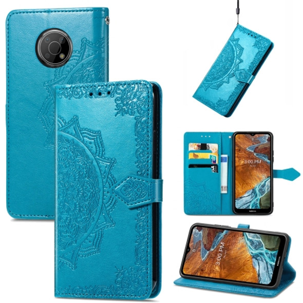For Nokia G300 Mandala Flower Embossed Flip Leather Phone Case(Blue)