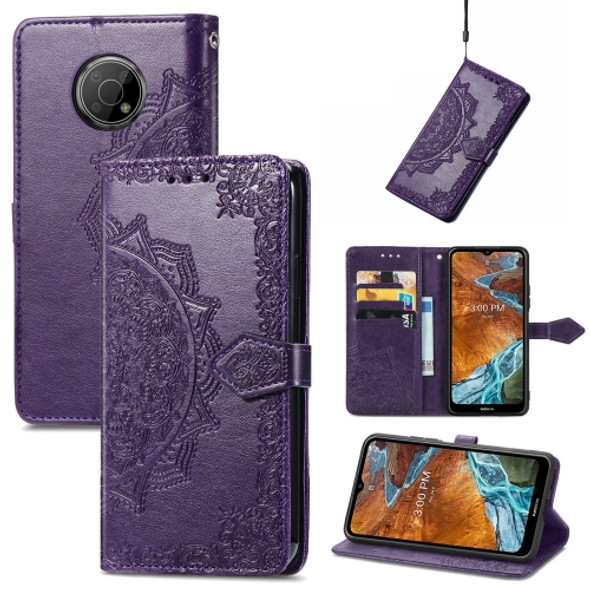 For Nokia G300 Mandala Flower Embossed Flip Leather Phone Case(Purple)