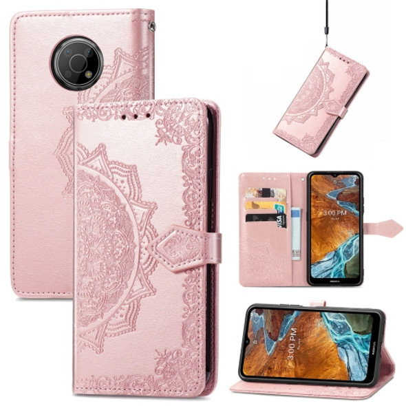 For Nokia G300 Mandala Flower Embossed Flip Leather Phone Case(Rose Gold)