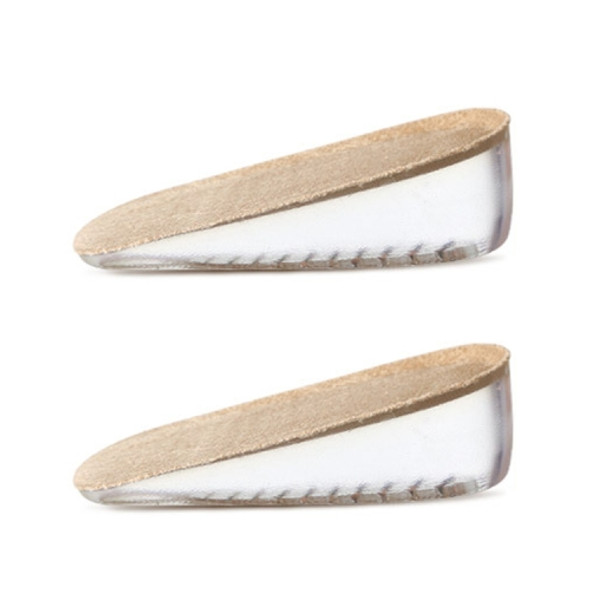 2 Pairs GEL Increasing High Insole Fleece Invisible Increased Pad, Size: L Code 3cm(Apricot)