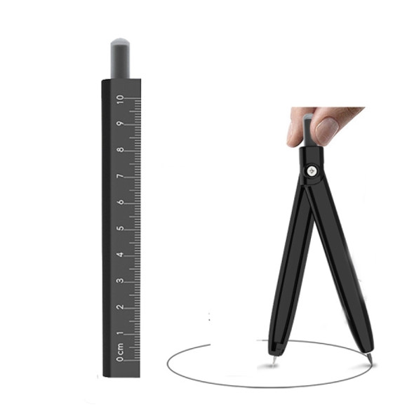 2 PCS Pen Compasses Student Compass Ruler Set(Black)