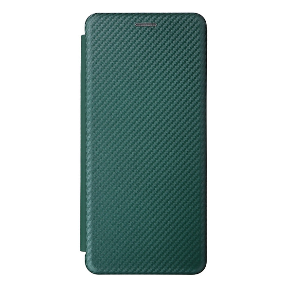 For Ulefone Note 12P Carbon Fiber Texture Magnetic Horizontal Flip PU Phone Case(Green)