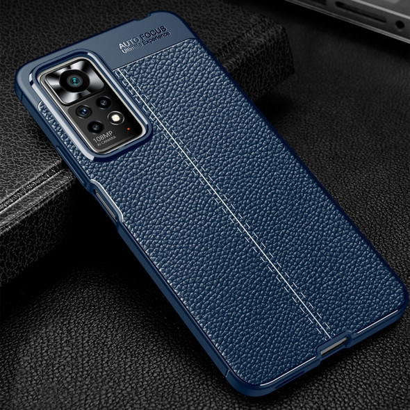 For Xiaomi Redmi Note 11 Pro 4G / 5G Global Litchi Texture Shockproof Phone TPU Case(Blue)