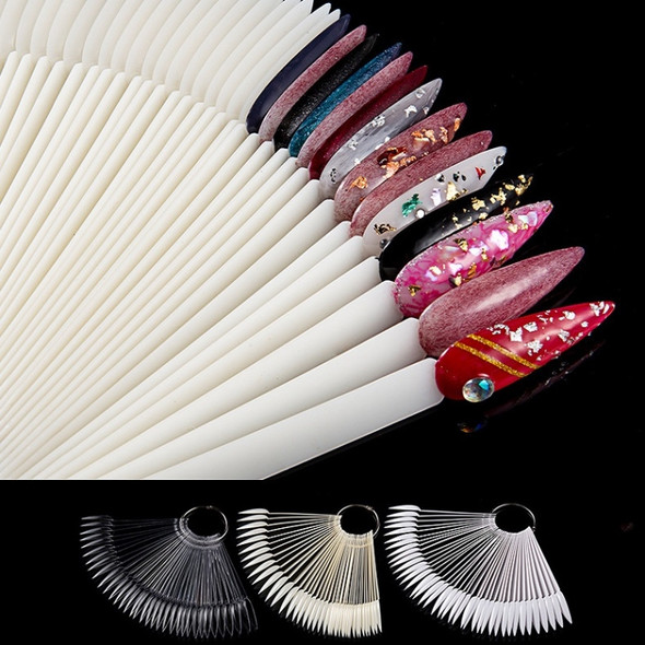 5 PCS Nail Color Card Nail Display Board, Sort by color: White 40-color Pointed Card