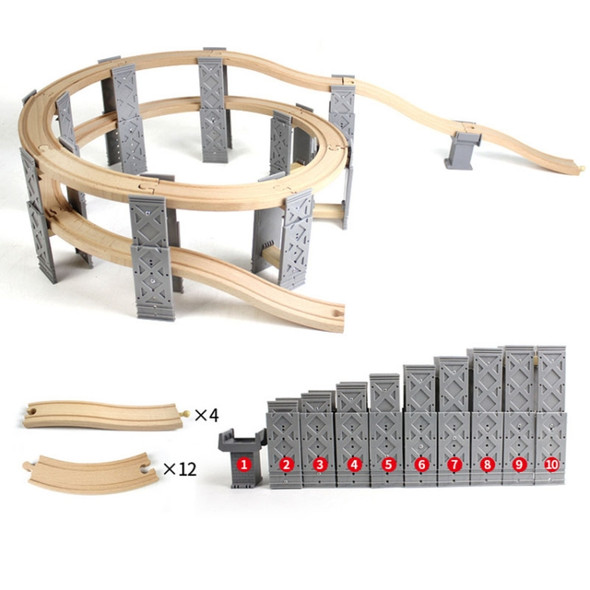 Beech Rail Hovering Railroad Station Parallel Bars Crossing Wooden Toys, Style:Hovering Orbit