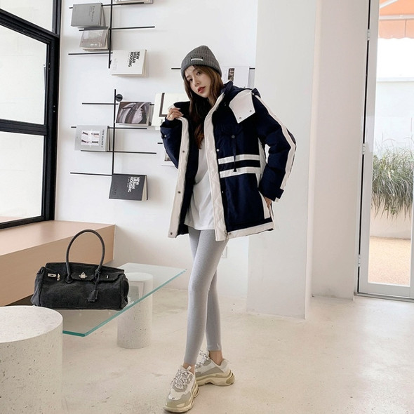 Color Matching White Duck Down Padded Jacket (Color:White Size:S)