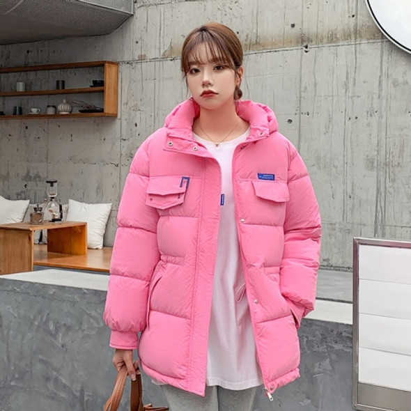 Loose Down Padded Jacket (Color:Pink Size:L)