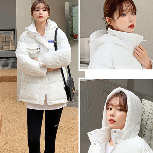 Loose Down Padded Jacket (Color:White Size:XL)