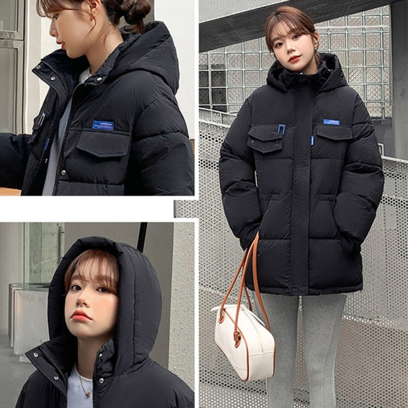 Loose Down Padded Jacket (Color:Black Size:M)