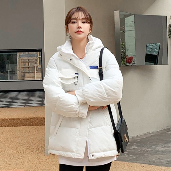 Loose Down Padded Jacket (Color:White Size:M)