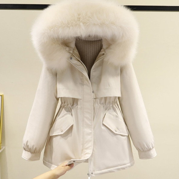 Loose Thickening Down Padded Jacket (Color:White Size:XXXL)