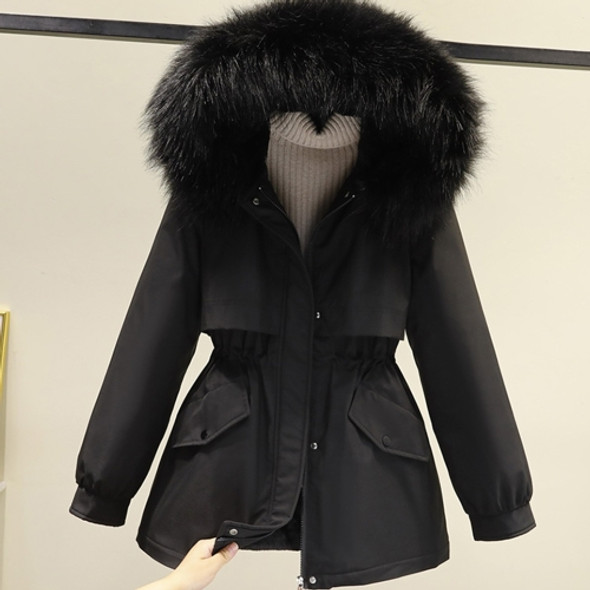 Loose Thickening Down Padded Jacket (Color:Black Size:L)