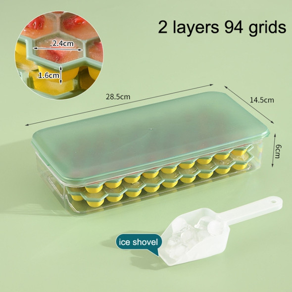 Honeycomb Ice Tray Mould Soft Bottom Silicone Ice Box, Specification: 2 Layers