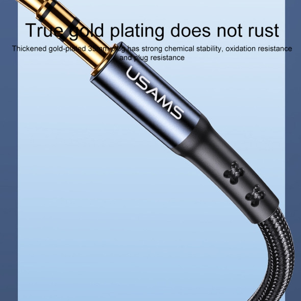 USAMS US-SJ556 3.5mm to 3.5mm + Type-C / USB-C + 8 Pin Aluminum Alloy Audio Adapter Cable, Length: 1.2m (Tarnish)