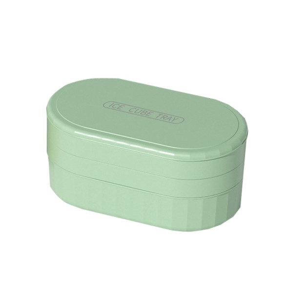 2 PCS Food Grade Silicone Dust-proof and Odor-proof Ice Cube Mold, Style: 2 Layer (Fresh Green)