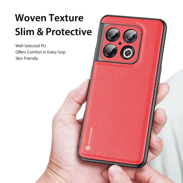 For OnePlus 10 Pro DUX DUCIS Fino Series PU + TPU Phone Case(Red)