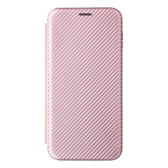 For Ulefone Note 13P Carbon Fiber Texture Magnetic Horizontal Flip PU Phone Case(Pink)