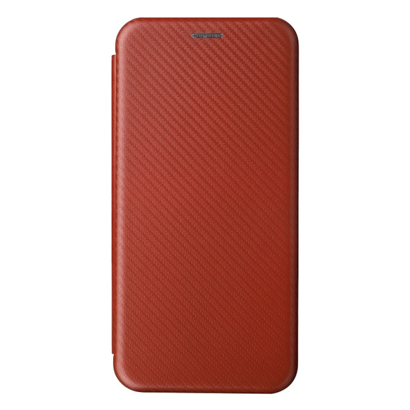 For Blackview A55 Carbon Fiber Texture Magnetic Horizontal Flip PU Phone Case(Brown)