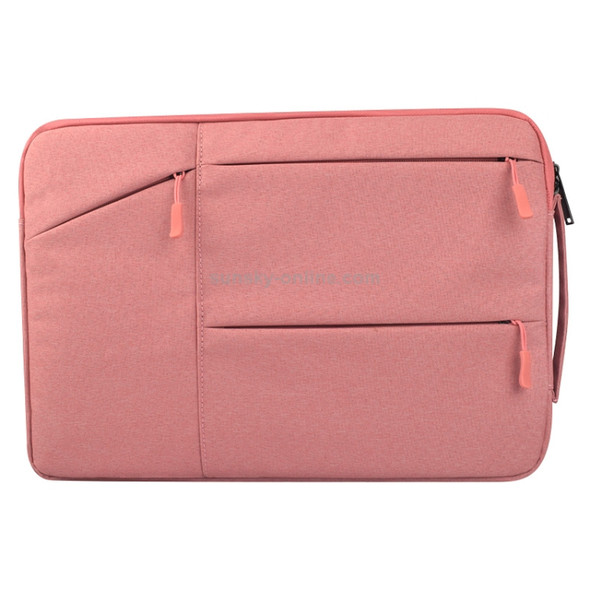 Universal Multiple Pockets Wearable Oxford Cloth Soft Portable Simple Business Laptop Tablet Bag, For 12 inch and Below Macbook, Samsung, Lenovo, Sony, DELL Alienware, CHUWI, ASUS, HP (Pink)