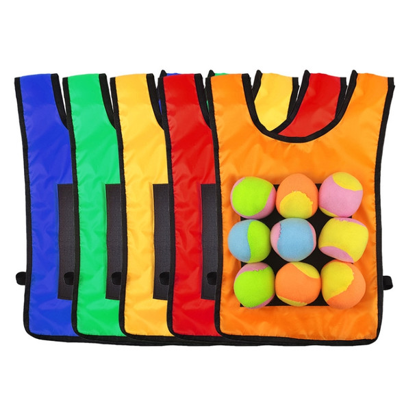 Children Dodgeball Vest For Parent-child Outdoor Games With 5 Balls, Specification: Small (Green)