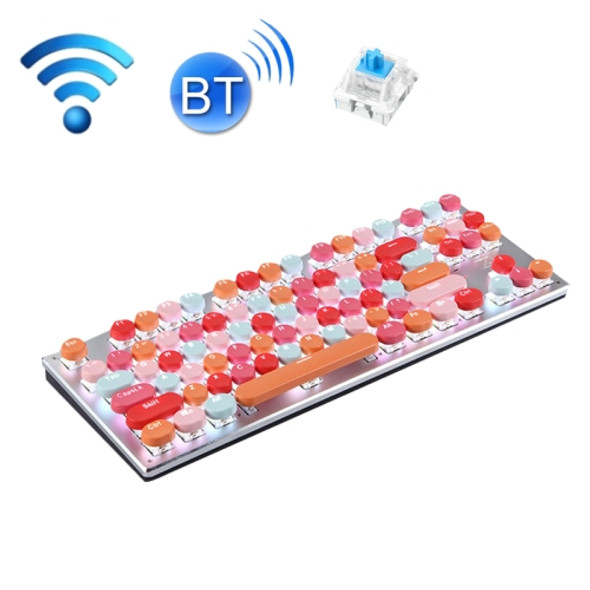 Technology 87-key Wireless Wired Bluetooth Three-mode Gaming Mechanical Keyboard(Red Green Shaft)