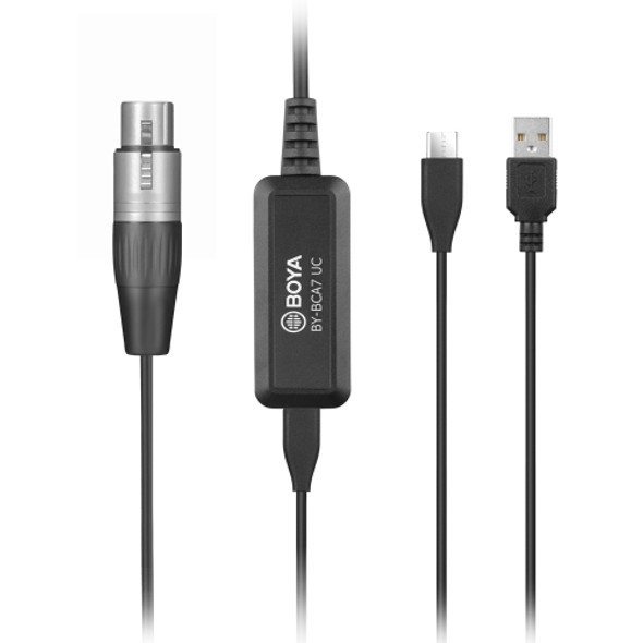 BOYA BY-BCA7 UC XLR to USB + Type-C / USB-C Microphone Adapter Cable(Black)