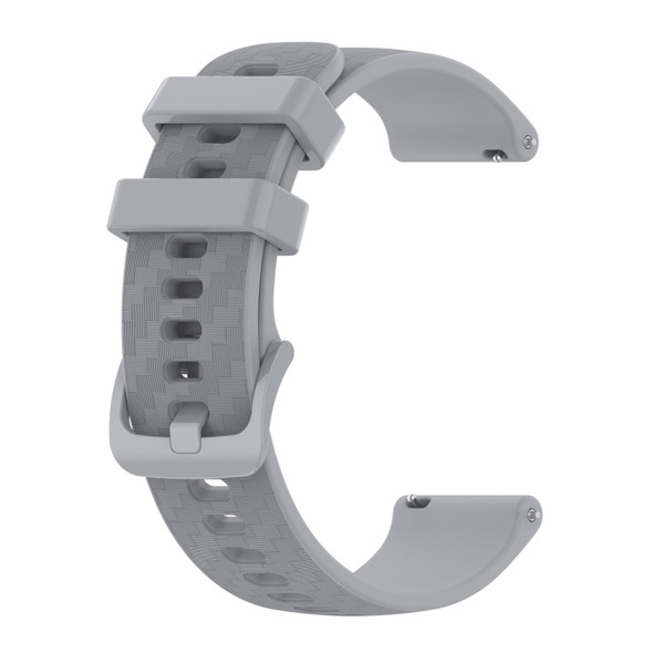 For Samsung Galaxy Watch 42mm 20mm Carbon Fiber Striped Silicone Strap(Grey)