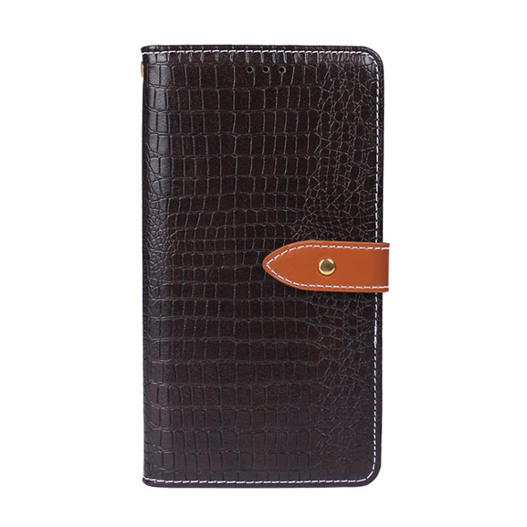 For Umidigi Bison Pro idewei Crocodile Texture Leather Phone Case(Dark Brown)