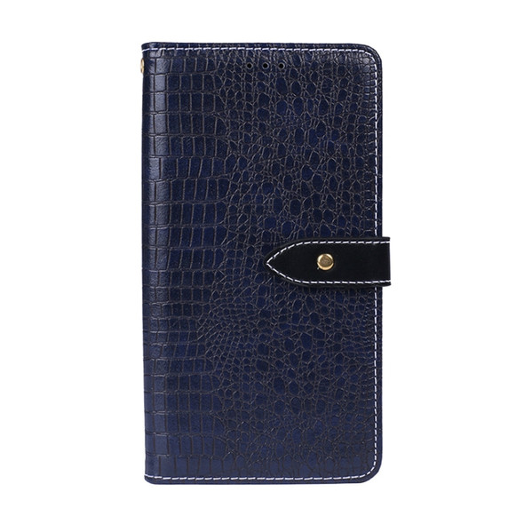 For vivo iQOO 9 idewei Crocodile Texture Leather Phone Case(Dark Blue)