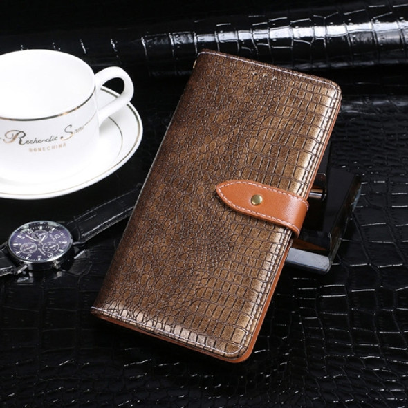 For Motorola Edge S30 idewei Crocodile Texture Leather Phone Case(Ebony)