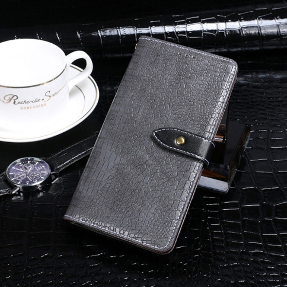 For Motorola Edge S30 idewei Crocodile Texture Leather Phone Case(Grey)