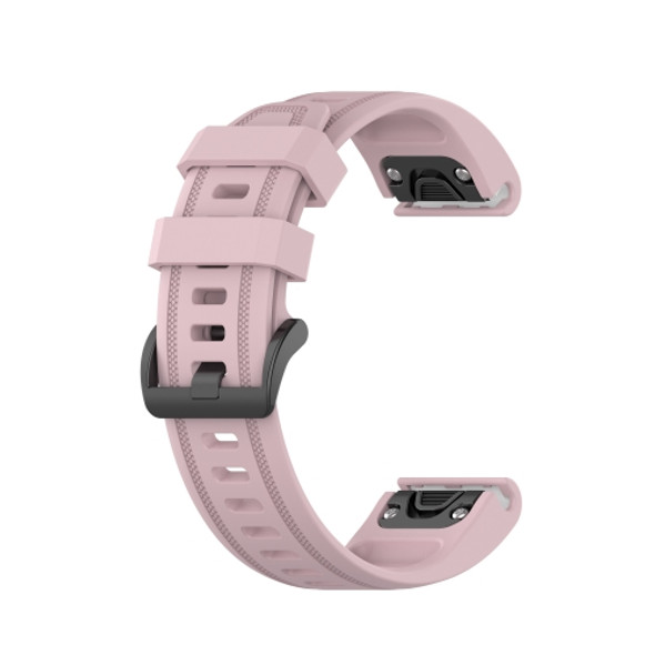 For Garmin Fenix 7S Silicone Sports Pure Color Strap(Rose Pink)