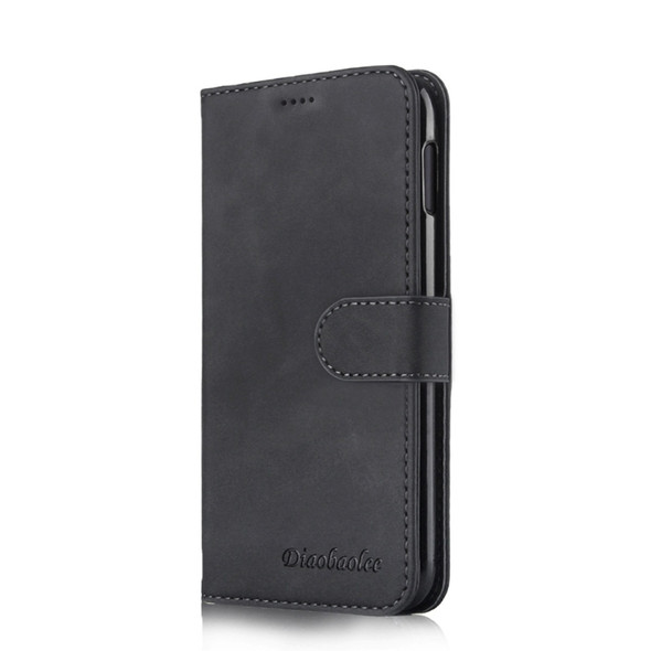 For Galaxy S10e Diaobaolee Pure Fresh Texture Horizontal Flip Leather Case, with Holder & Card Slot & Wallet & Photo Frame(Black)