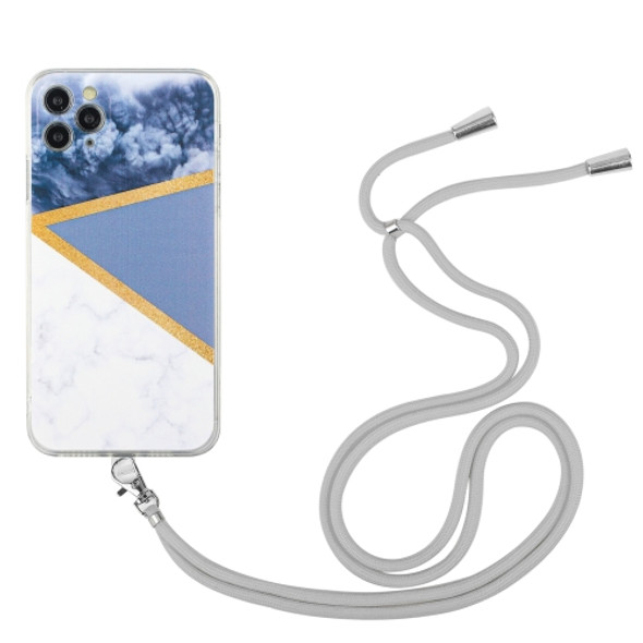 Lanyard Stitching Marble TPU Case For iPhone 11 Pro(Grey)