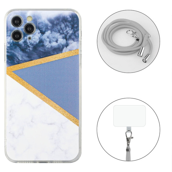 Lanyard Stitching Marble TPU Case For iPhone 11 Pro(Grey)