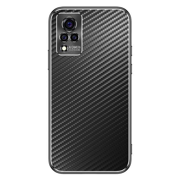 For vivo S9e Metal Frame Carbon Fiber Phone Case(Black)